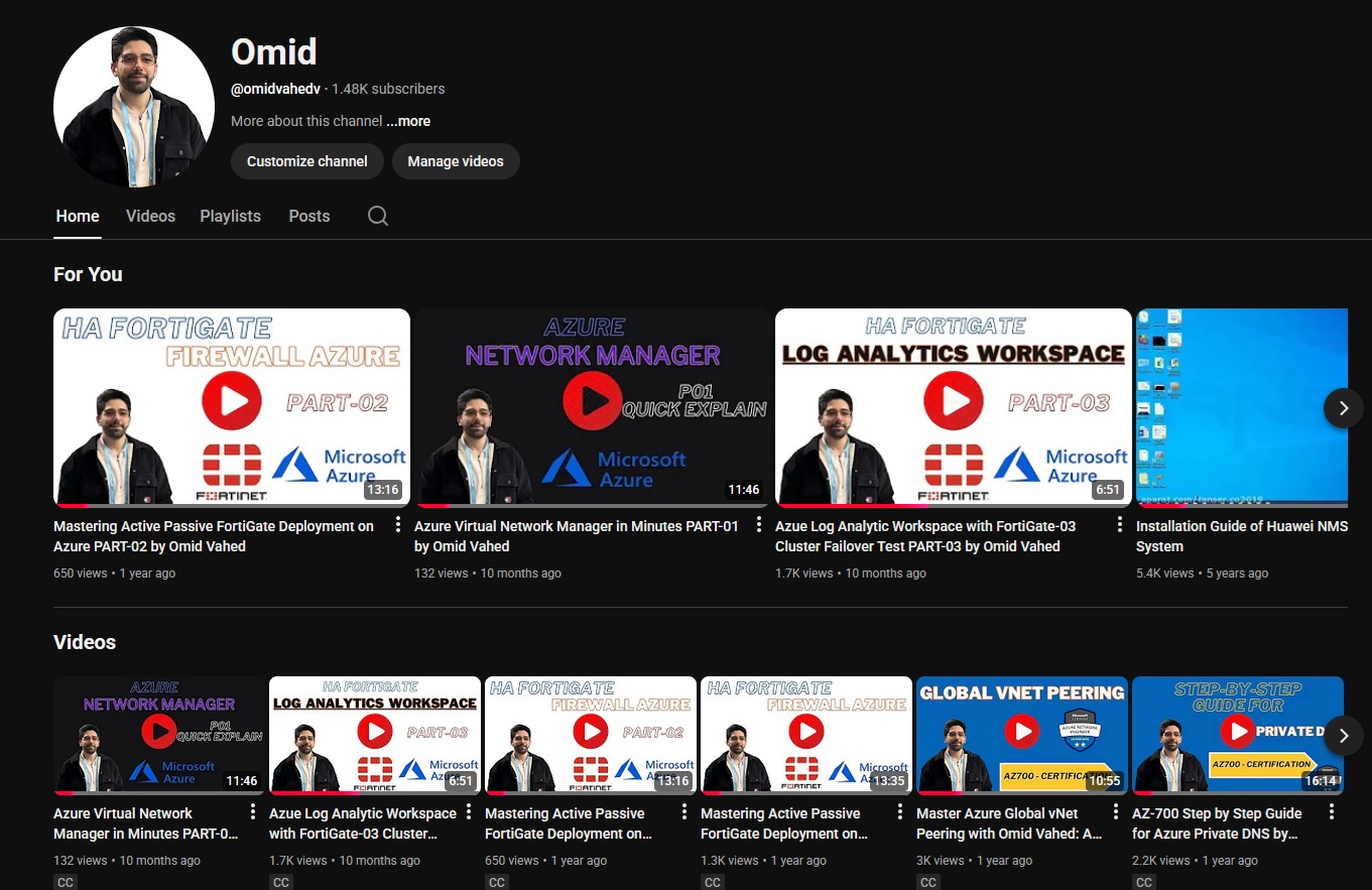 Omid Vahed YouTube channel preview